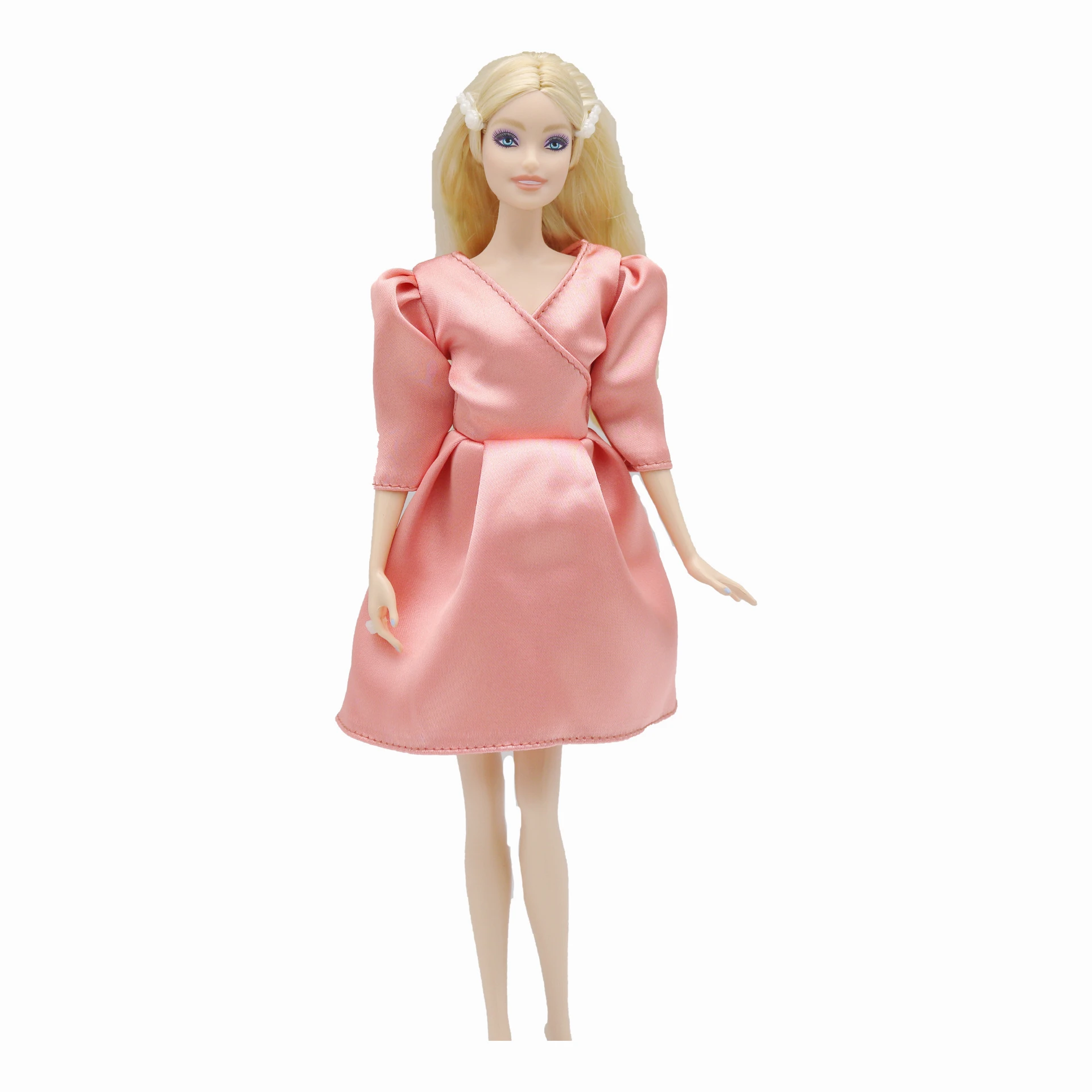 New Handmake Fashion Party  High Quality Bright Puffed Sleeve Dress Clothes for Barbie Doll Accessories for 30cm Princess Outfit