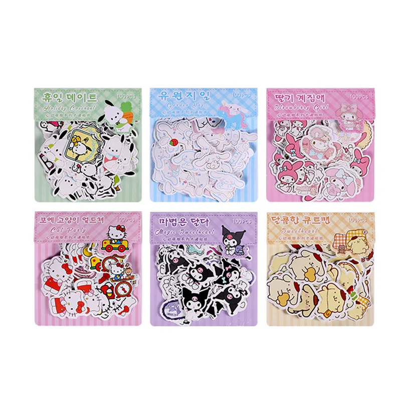 30 pack/lot Sanrio Cinnamoroll Pochacco Kuromi Stickers Cute Scrapbooking DIY Diary Decorative Sticker Album Stick Label