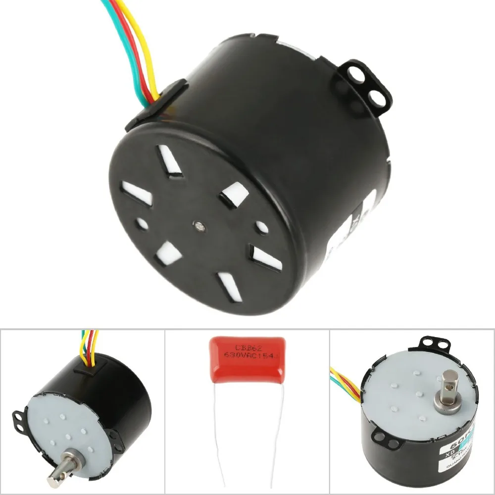 Miniature AC 220V Permanent Magnet Synchronous Motor 10W 0.5A Low Speed Motor 50KTYZ CW/CCW Gear Motor For DIY Generator