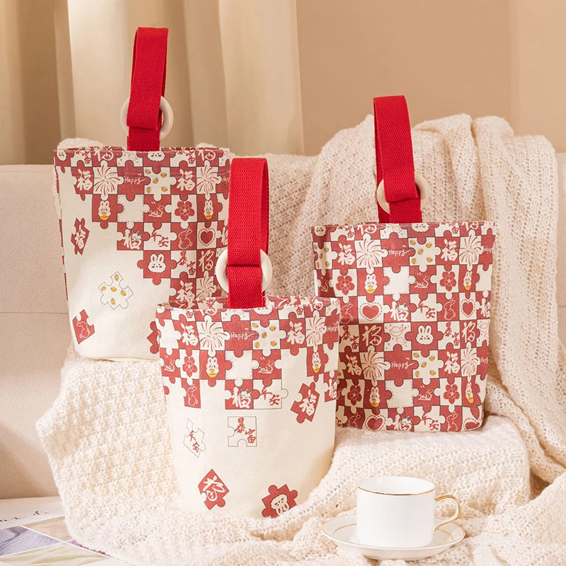 กระเป๋าถือผ้าใบขนาดเล็กลายตัวต่อจิกซอว์กระเป๋าโท้ทกระเป๋าถือพกพาได้กระเป๋าช้อปปิ้งเป็นมิตรกับสิ่งแวดล้อมกระเป๋าใส่ข้าวกลางวันขนาดเล็ก