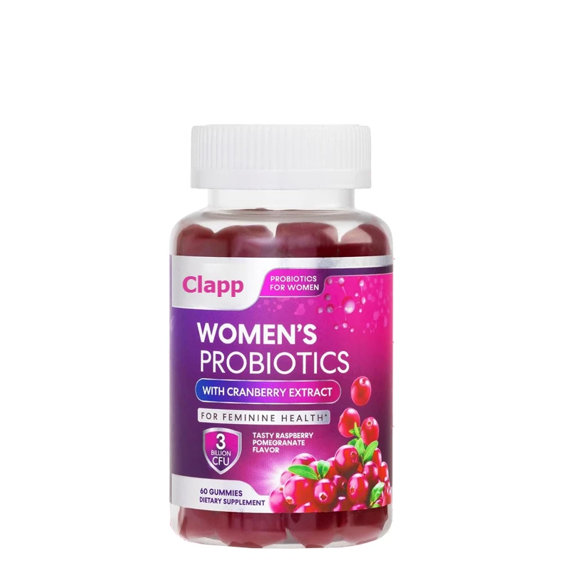 Female probiotics - gummies containing cranberries, used for digestion, pH, and immune health support, 3 billion colony units