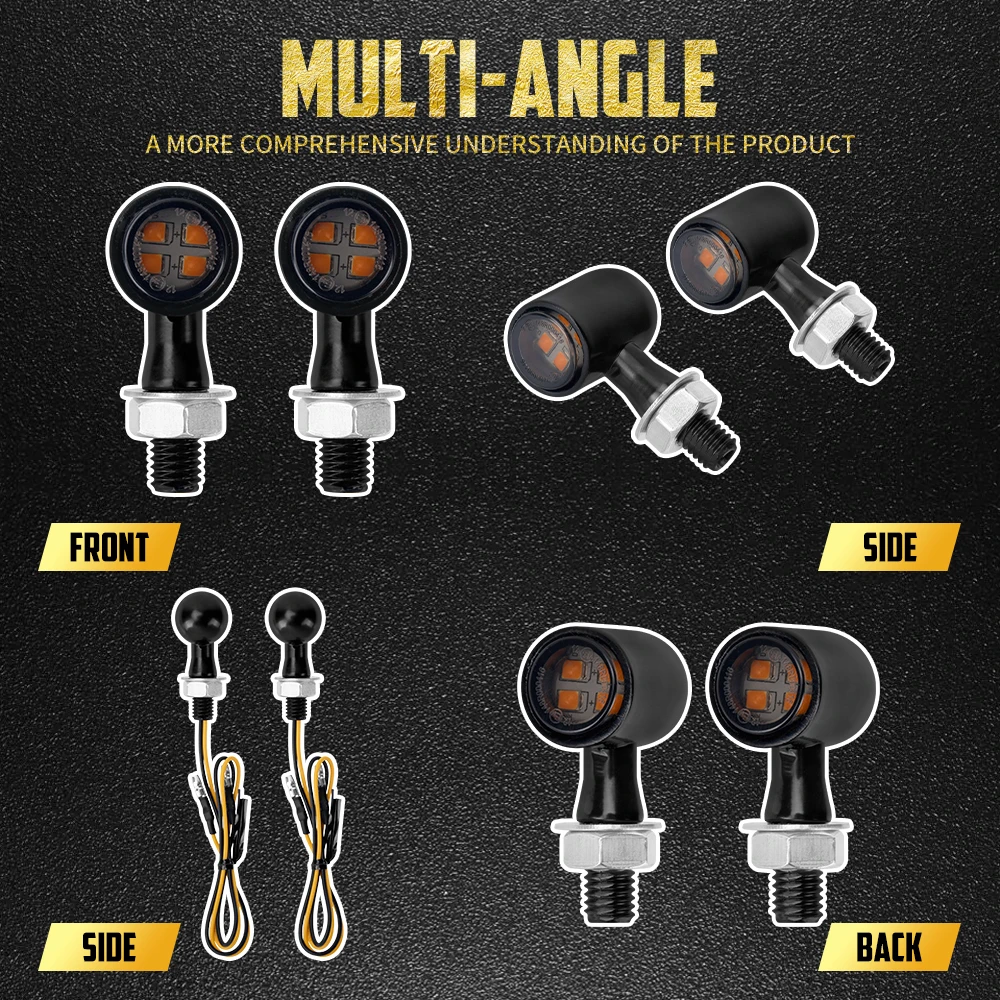 Motorcycle Front Rear LED Turn Signal Light Universal Mini E Mark Indicator Lamp For BMW For Honda For Harley Softail Touring XL