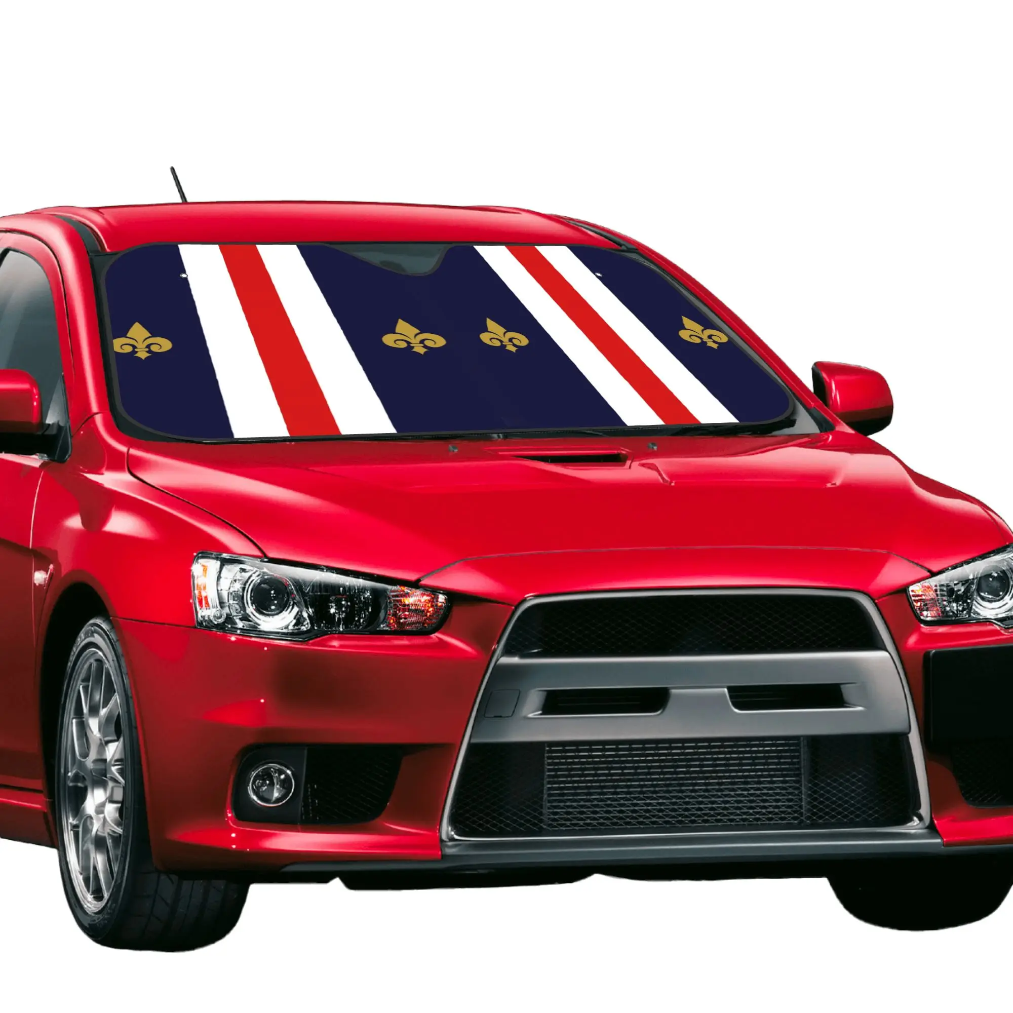 Fleur De Lis France French Car Front Window Sun Shade Heat Insulation Cover Portable UV Protection Covers Car Solar Protection