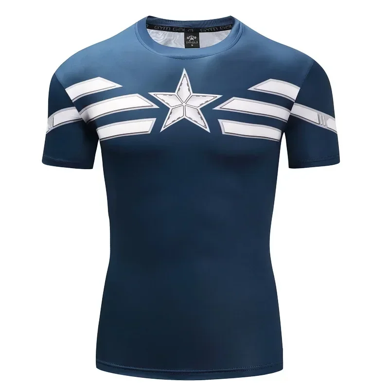 New Compression Quick Dry 3D Print Super Hero T-Shirt Men Summer Casual Running Sports Short Sleeve Tops