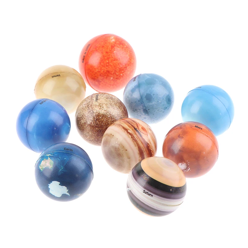 9Pcs 6.3cm Eight Planets Sun Earth Moon Star Ball  Soft Foam PU Squeeze Squishy