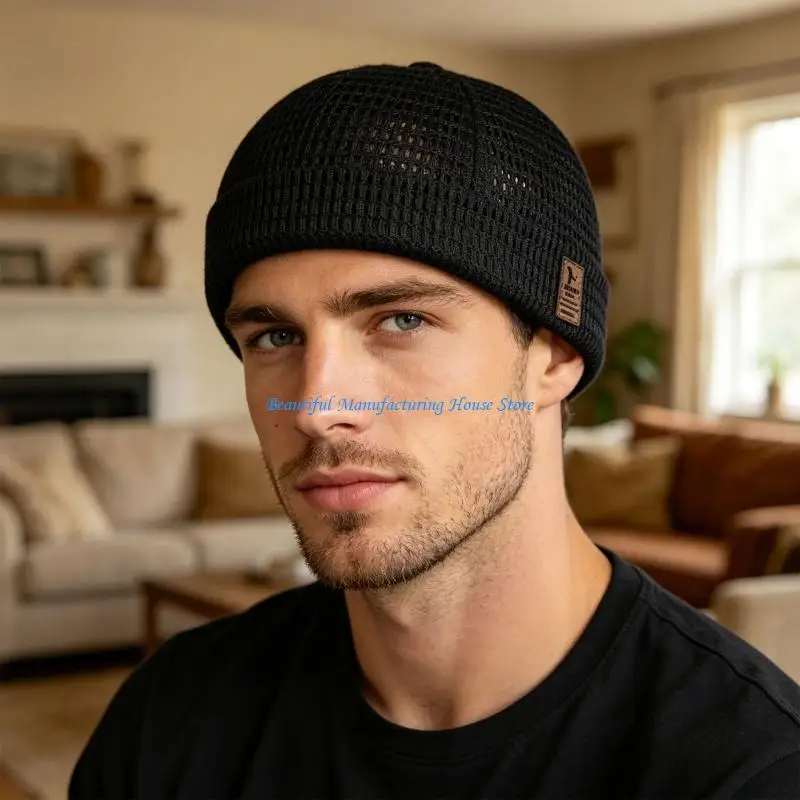 E56A 2PCS Ventilated Sport Skull Cap Adjustable Breathable Mesh Docker Hat For Running Gym Workouts And Casual Outings