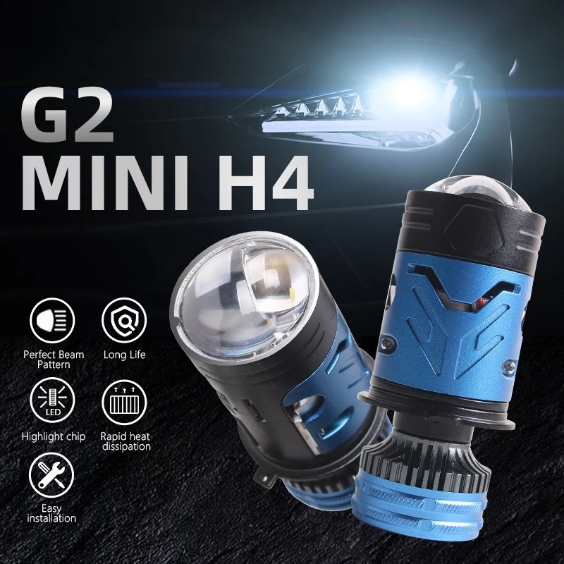 XTG H4 LED Lens Headlight 160W 90000LM Mini Dual Projector Hi Low Beam Bulb Super Bright Auto Headlamp for Car Motorcycle 12V24V