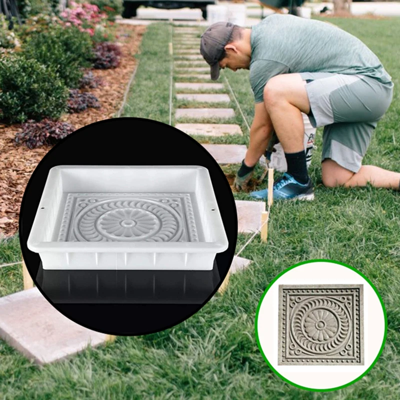 Plastic Paving Mold Antique Pattern Concrete Cement Mould for Garden Courtyard Floor