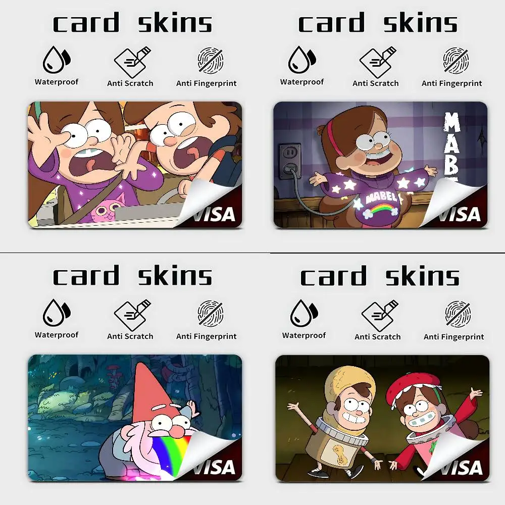 Cute G-Gravity Falls-S Credit Card Skin Stickers Suitable For VISA Card Bus And Subway Contactless IC Cards