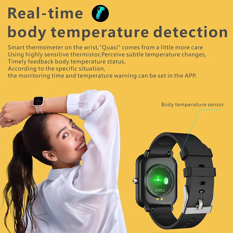 Xiaomi-Montre intelligente de sport pour hommes et femmes, surveillance de l\'oxygène sanguin, montre de fitness, moniteur de température Linge,