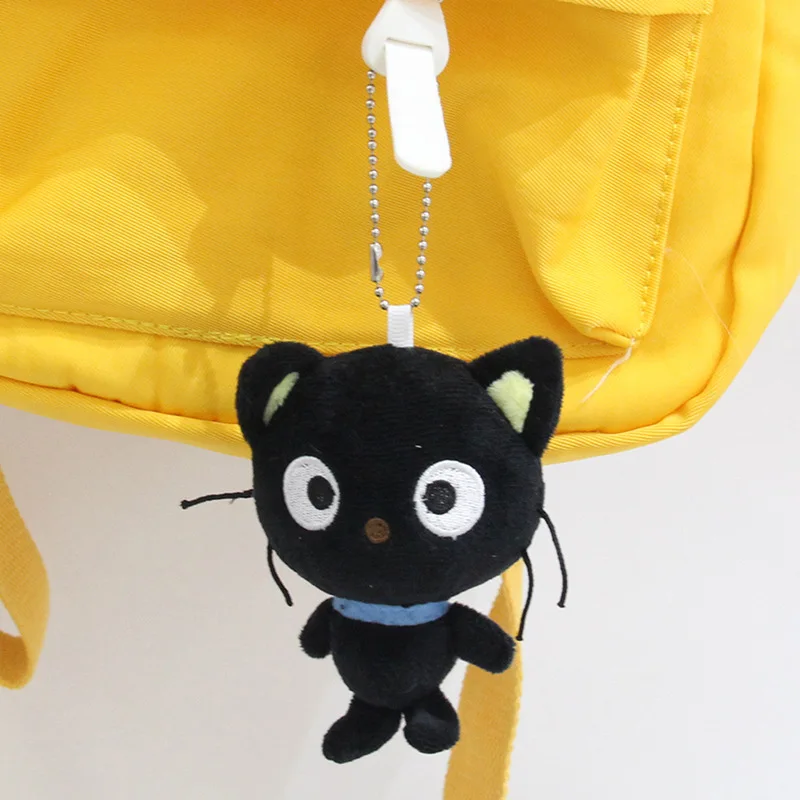 Nouveau 10CM Kawaii Sanrio Chococat peluche poupée porte-clés pendentif doux en peluche mignon dessin animé en peluche sac à dos pendentif cadeau d'anniversaire