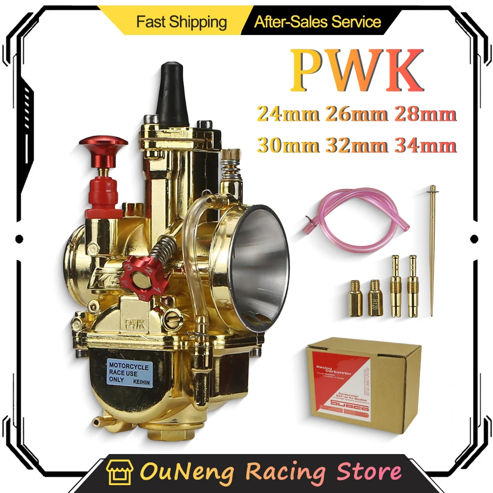 

PWK Motorcycle Carburetor 24 26 28 30 32 34mm Carb for 50cc-250cc 2T 4T Motorcycle ATV Quad Go Kart Dirt Bike Scooter GOLD Color