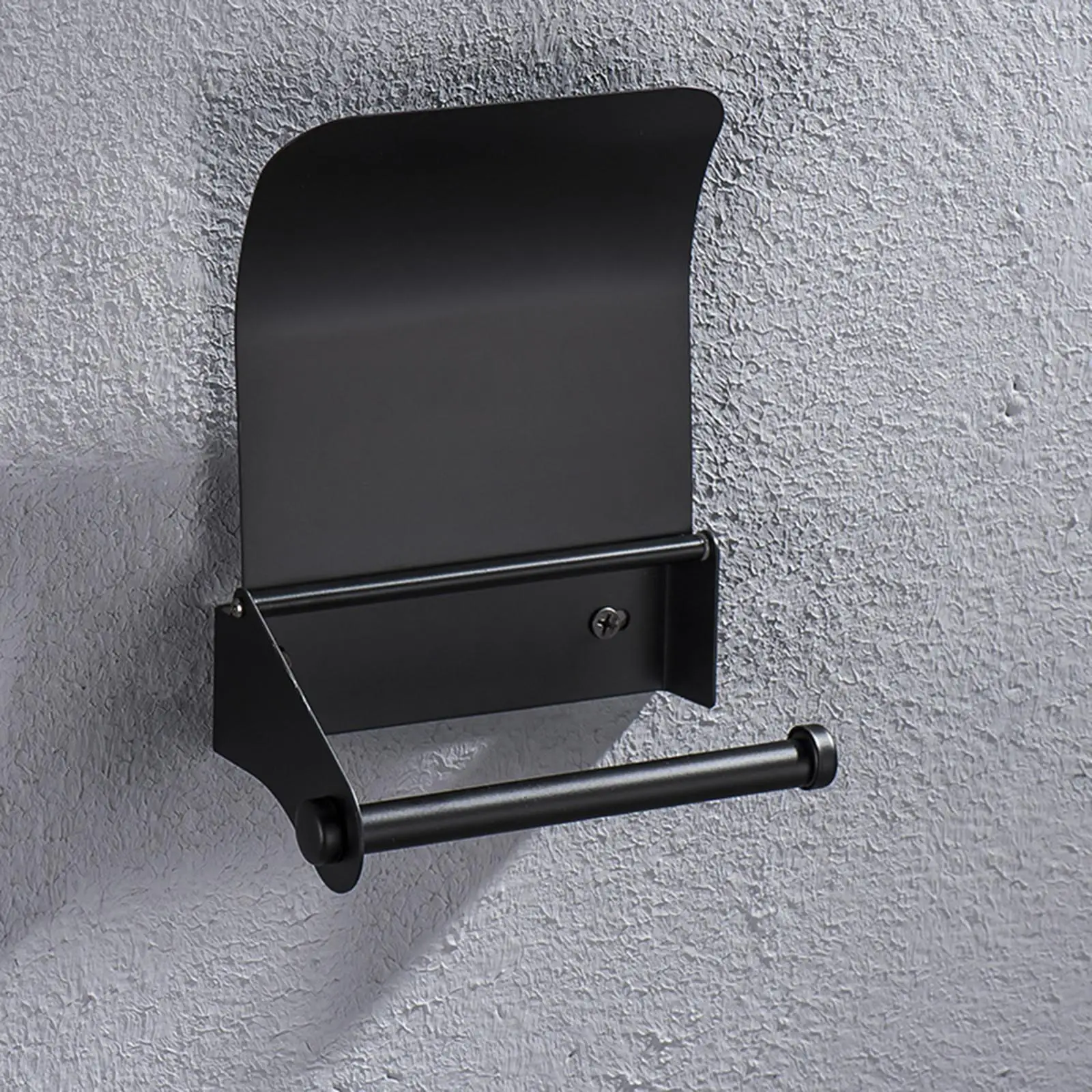 Soporte de papel higiénico negro de acero inoxidable con tornillos, dispensador de pañuelos montado en la pared, accesorios para el hogar