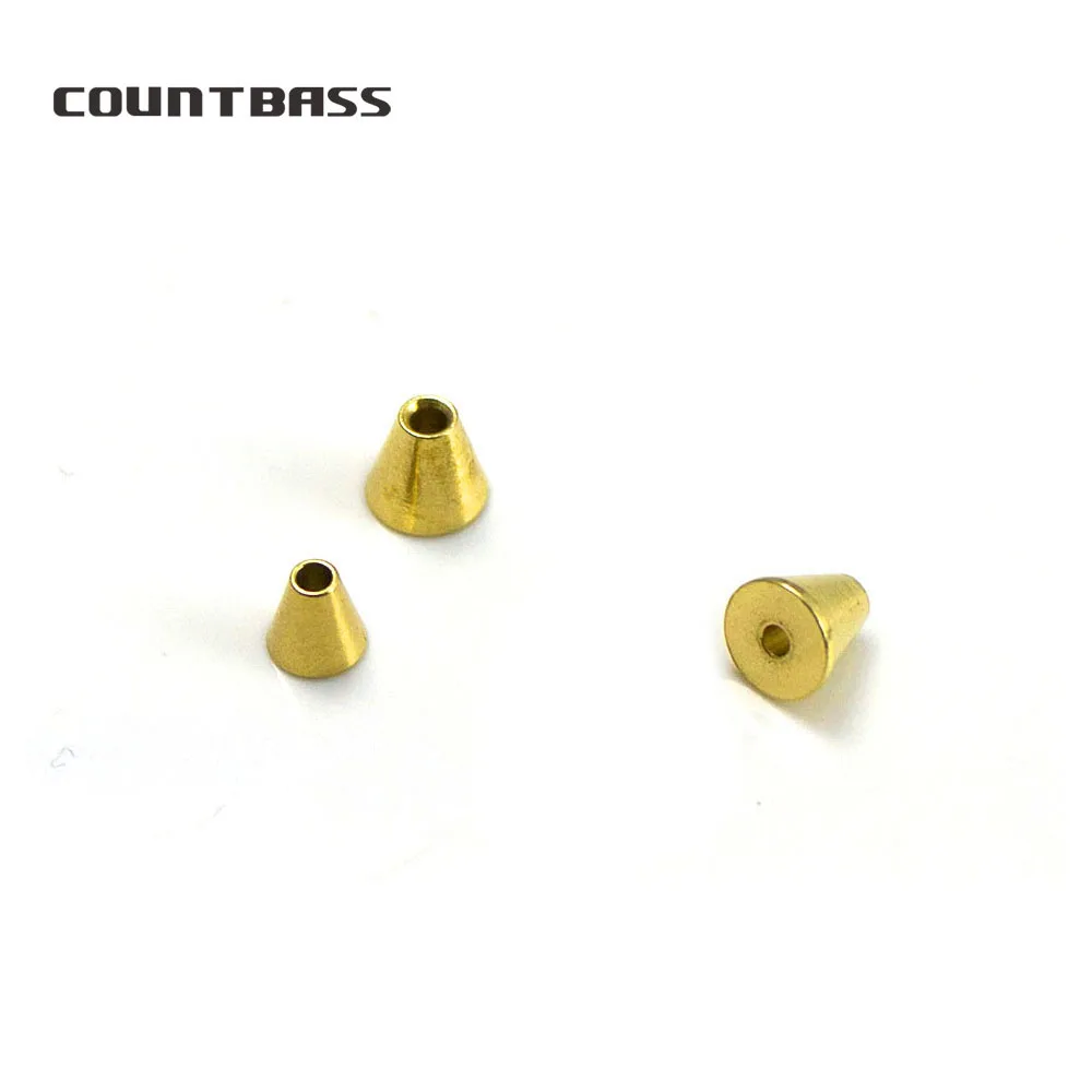 Countbass 10pcs Solid Brass Cone Heads, Lure Bodies Fishing Weight Sinker, DIY Spinners Buzzbaits