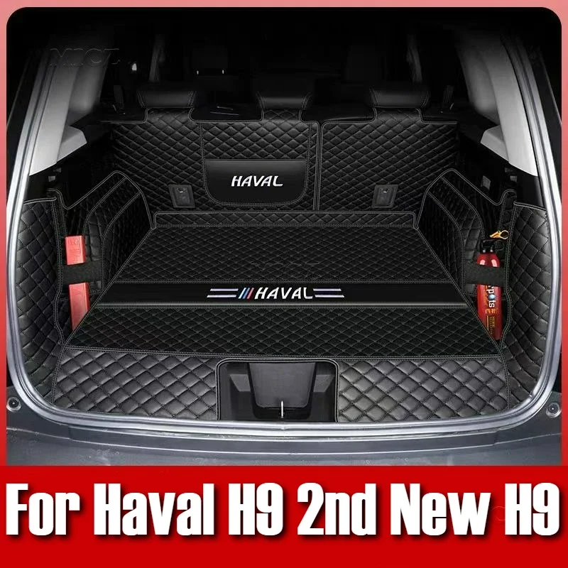 

Для Haval H9 2nd New H9 2024 2025 Защитный коврик для багажника из искусственной кожи Водонепроницаемая подкладка для багажника Ковры для багажника Автомобильные аксессуары