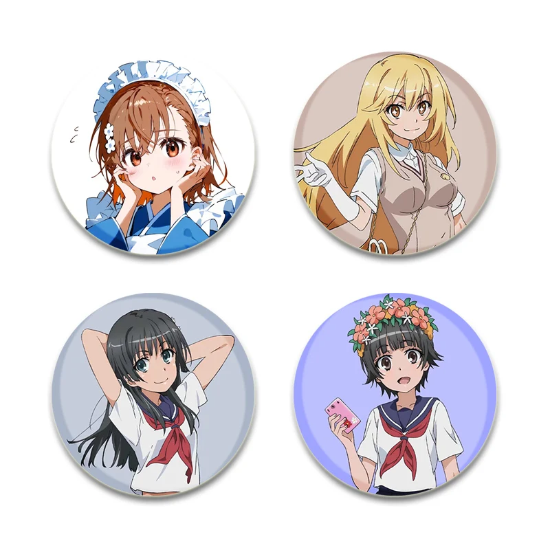 Toaru Kagaku No Railgun Brooches for Backpack Anime Figure Lapel Pins Cartoon Cosplay Badge Accessories Clothes Decoration Gifts