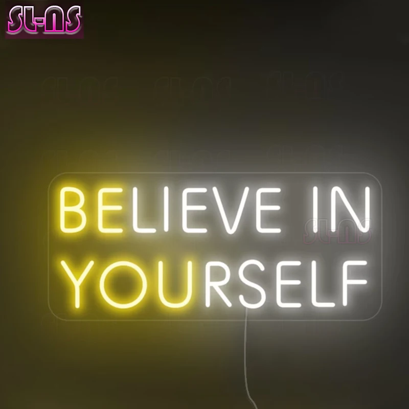 Believe in yourself neon sign, Be you neon sign, GYM neon sign, Motivational neon sign, Inspirational neon sign, Home GYM sign