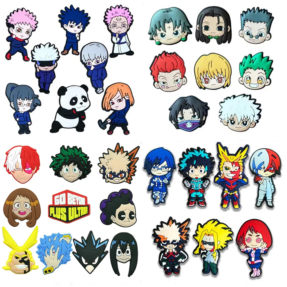 7-18Pcs Japan Anime Shoe Charms Cartoon Jujutsu Kaisen Shoe Accessories Decorations for Clogs Sandal Buckle Kids Party Gifts