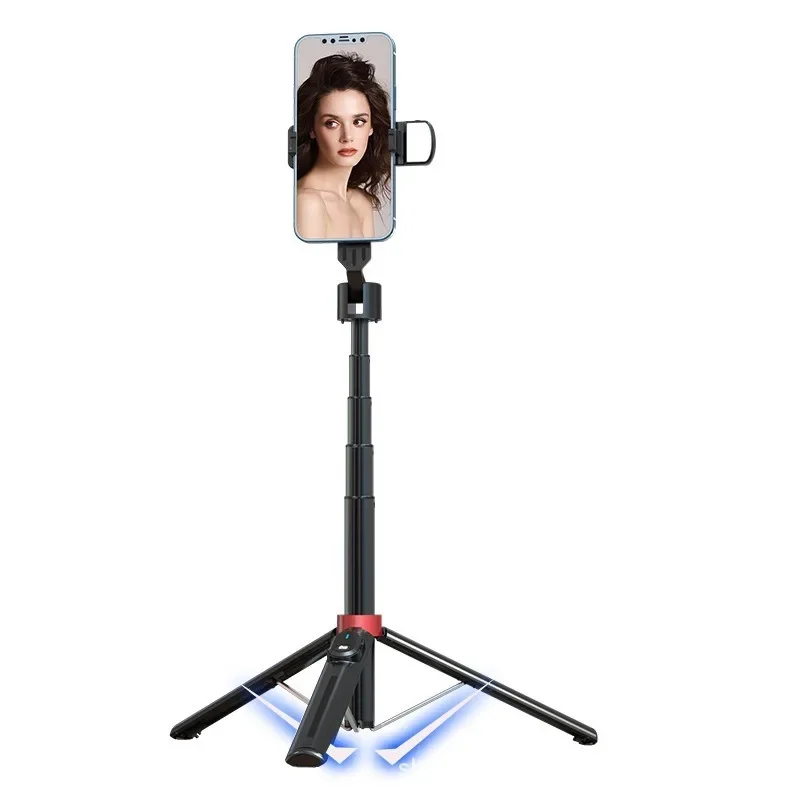 Bluetooth Selfie pólos, preencher a luz, celular tripé Bracke, Universal Live Streaming, novo, atacado