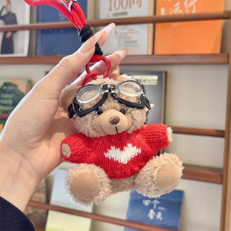 Pilot Bear Plush Pendant Creative Doll Cute Bear Doll Key Chain Pendant