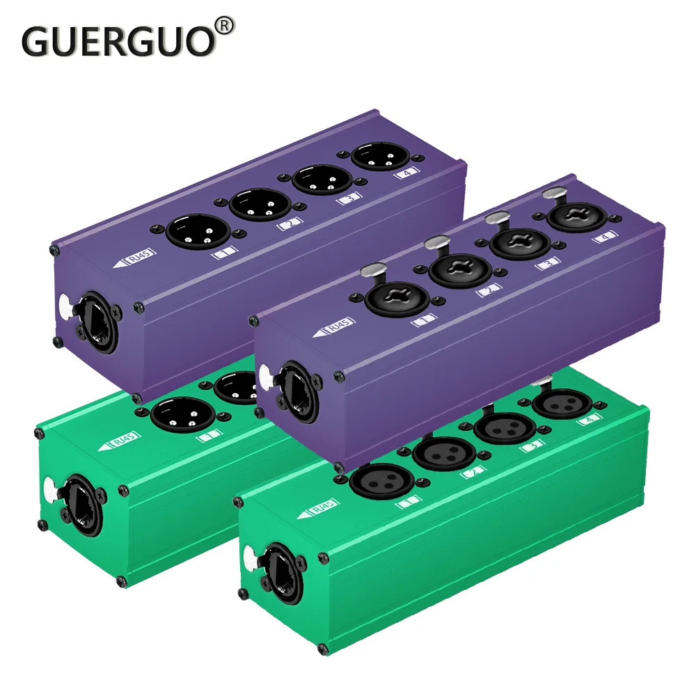 

RJ45 CAT5 to 4 Channel 3Pin XLR Audio/DMX over Network Cable Extender for Live Stage,Lighting,Audio Recording Studio 1pc/1Pair