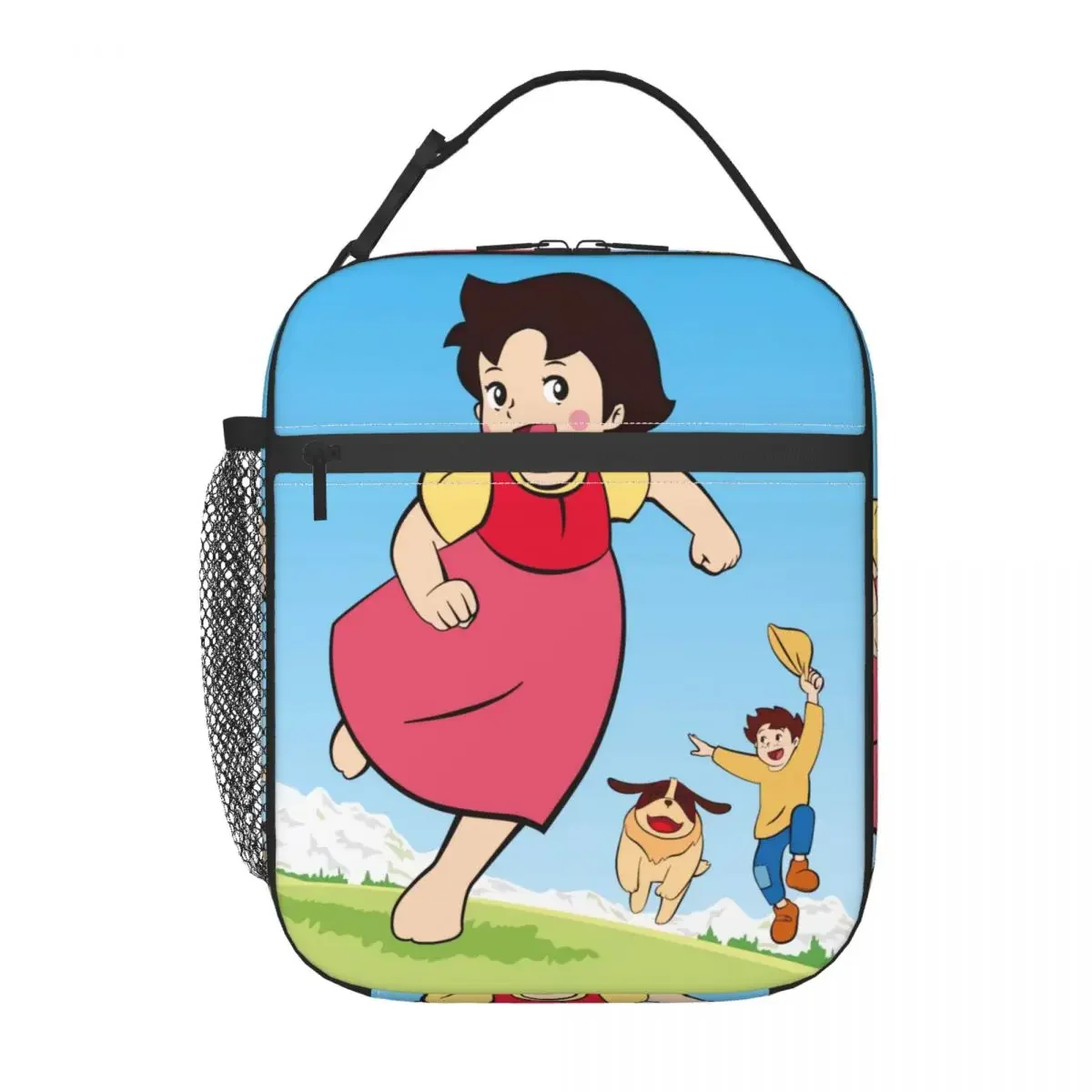 Happy Heidi With Peter Portable Lunch Box Leakproof Cartoon Alps Mountain Cooler Thermal Food Insulated Lunch Bag Office Work