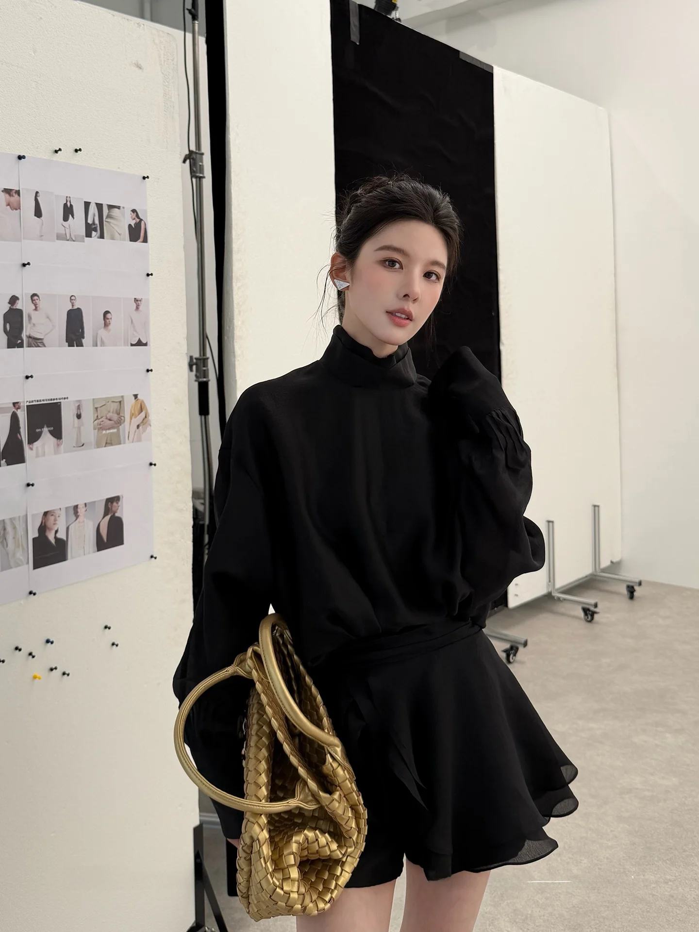 

Ele Bla Swan High-End Sensation Long Sve Midi Dr Beautiful Women's Faion Set Spring New Sle Qian Wen