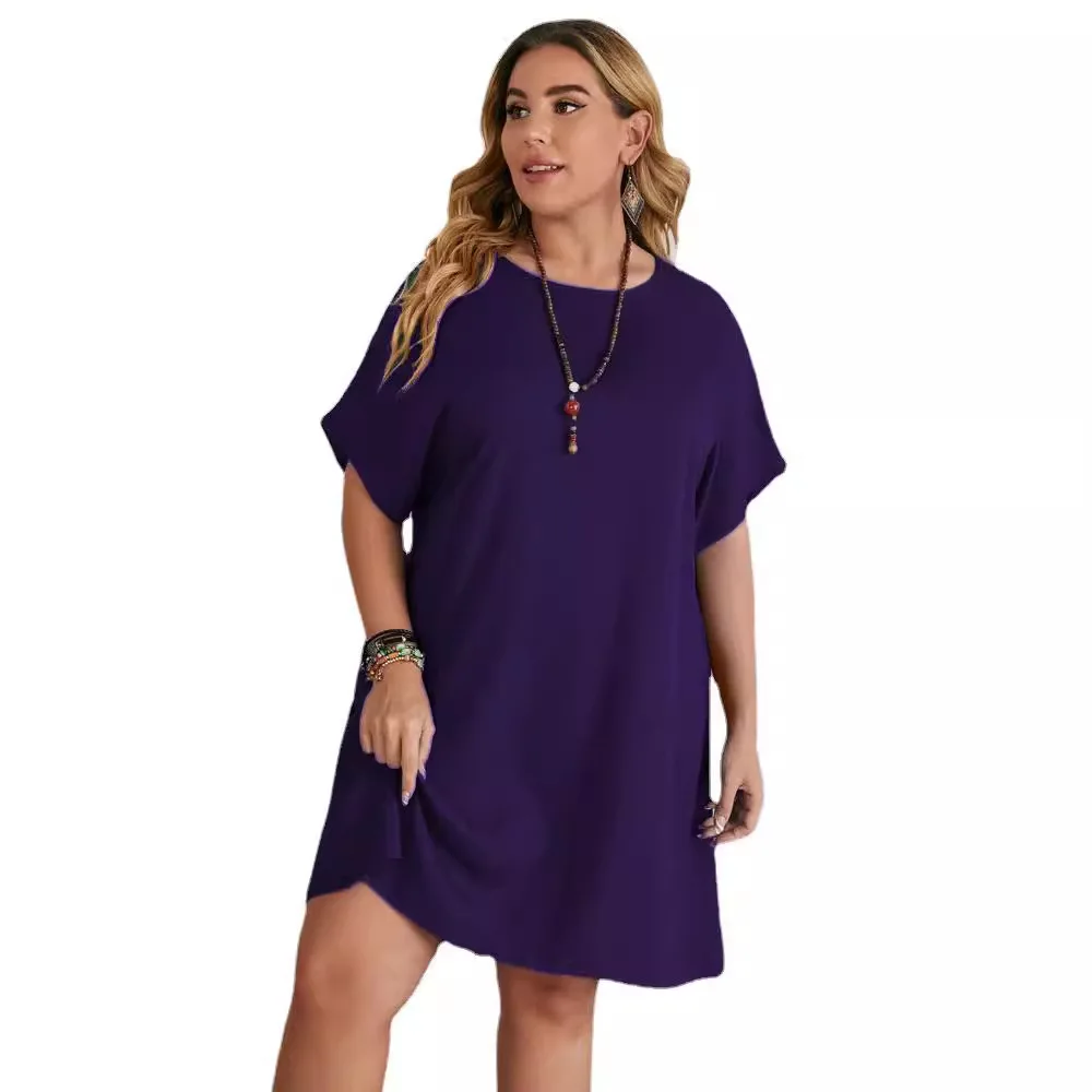 2024 groot formaat dames pure kleur irt kraag Batwing Sve Dr nieuwe collectie grensoverschrijdend onafhankelijk station Dr