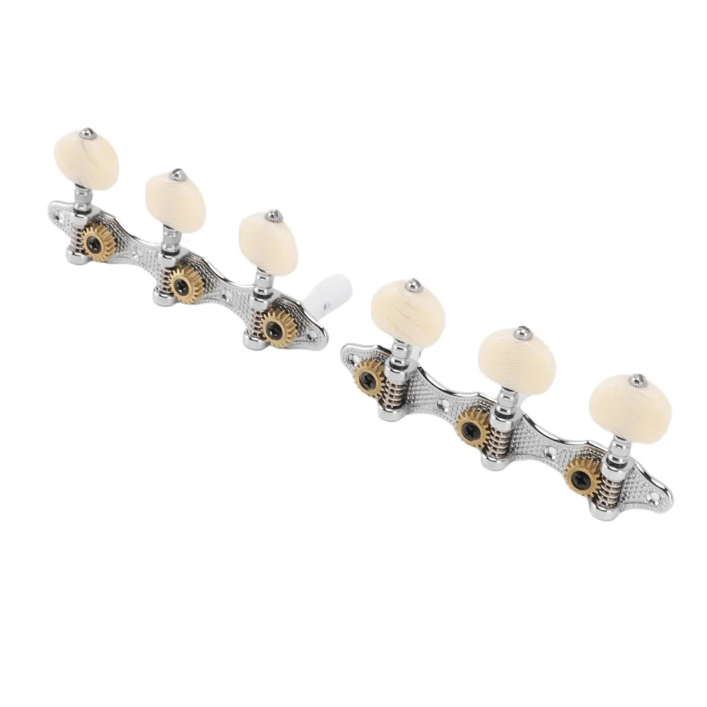 Metal Guitar Tuners Machine Heads 3L3R Configuration 1:18 Gear Ratio Classical Guitar Tuning Keys Silver Guitar Tuning Pegs