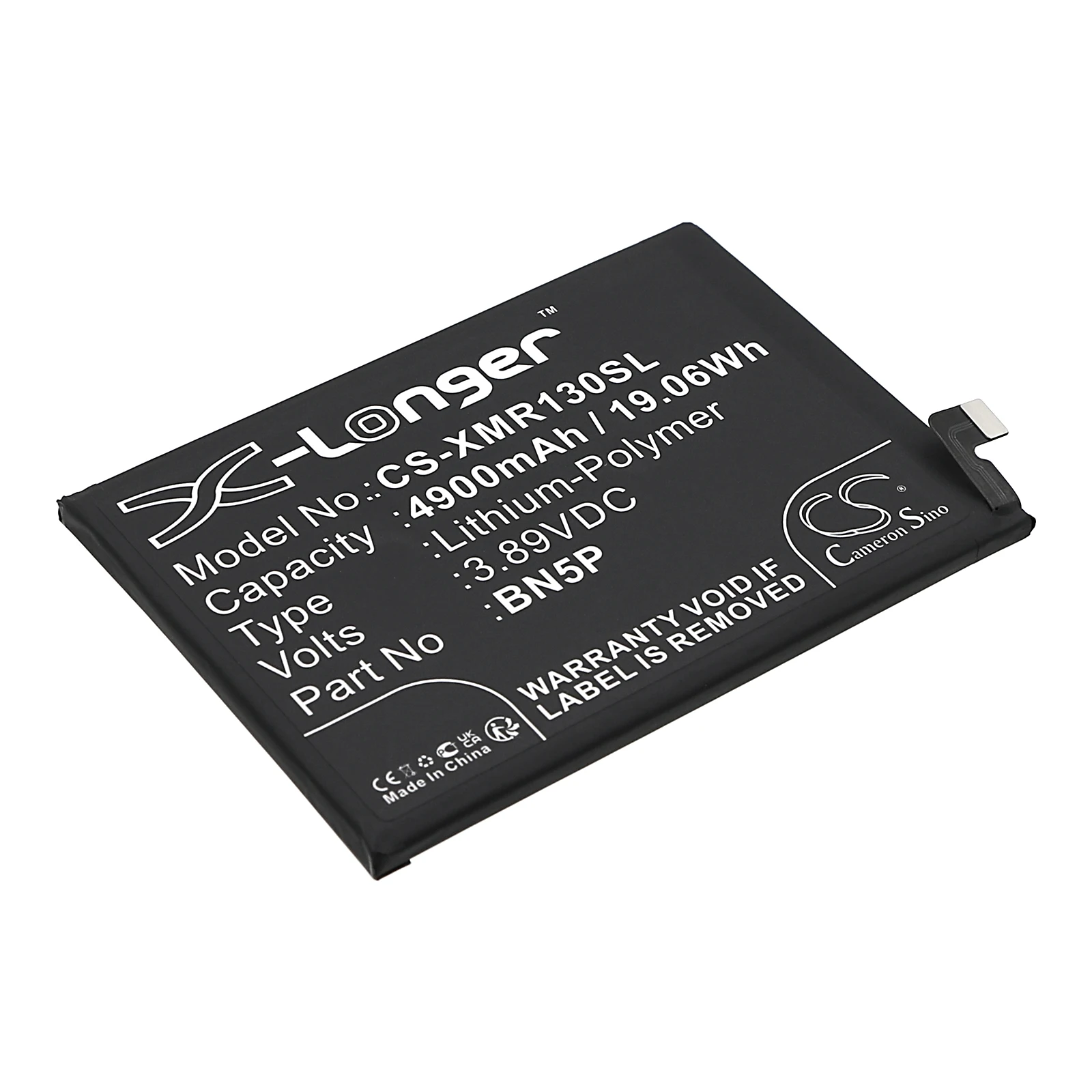 CS Cameron Sino Kerui Новый сменный аккумулятор емкостью 4900 мАч / 19,06 Втч для 23090RA98C, Note 13