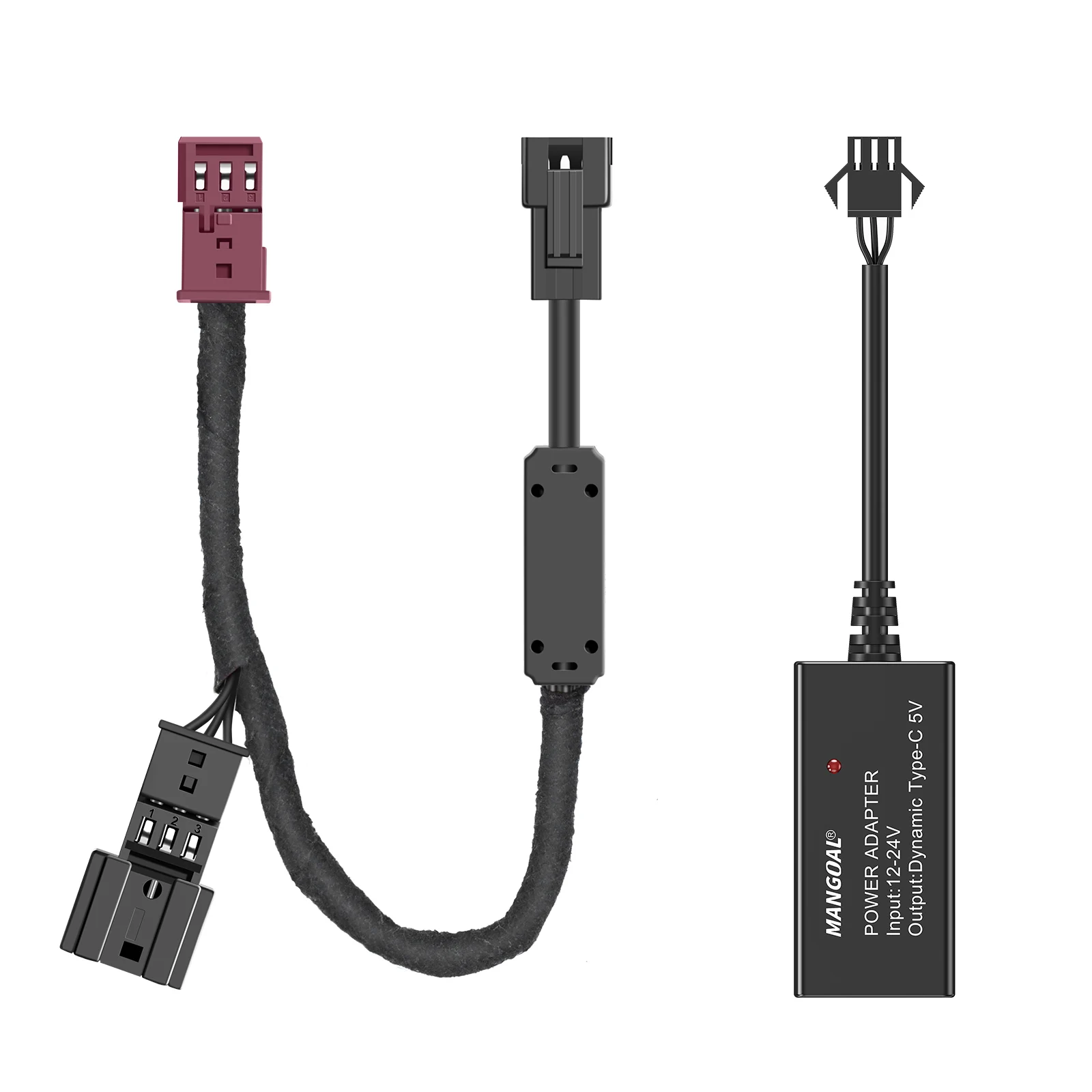 Mangoal Dashcam-Netzteil für BMW mit 3-Pin-Regensensoranschluss, Spiegelkamera, Typ-C, Mini-Micro-USB-Schnittstelle, Plug-and-Play