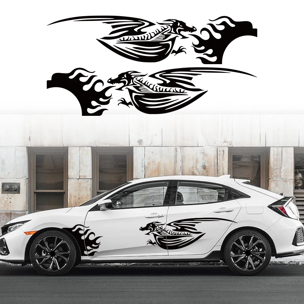 

Fire Dragon Vinyl Car Decal Flame Self-Adhesive Sticker for Kia Sportage Ford Kuga Explorer Hyundai Tucson Toyota Land Cruiser