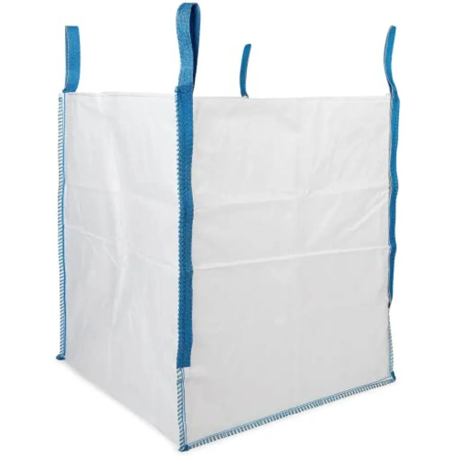 

Heavy Duty Builder's Bulk Bags 200-Gallon White Woven Polypropylene Contractor Trash Bags for Demo and Construction, Holds up t