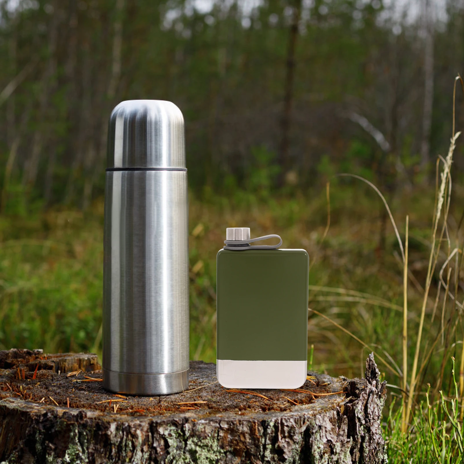 

Stainless Steel Leak Proof Camping Hip Container Easy Pouring Sleek Compact Outdoor Wine Portable Water Container Bottle