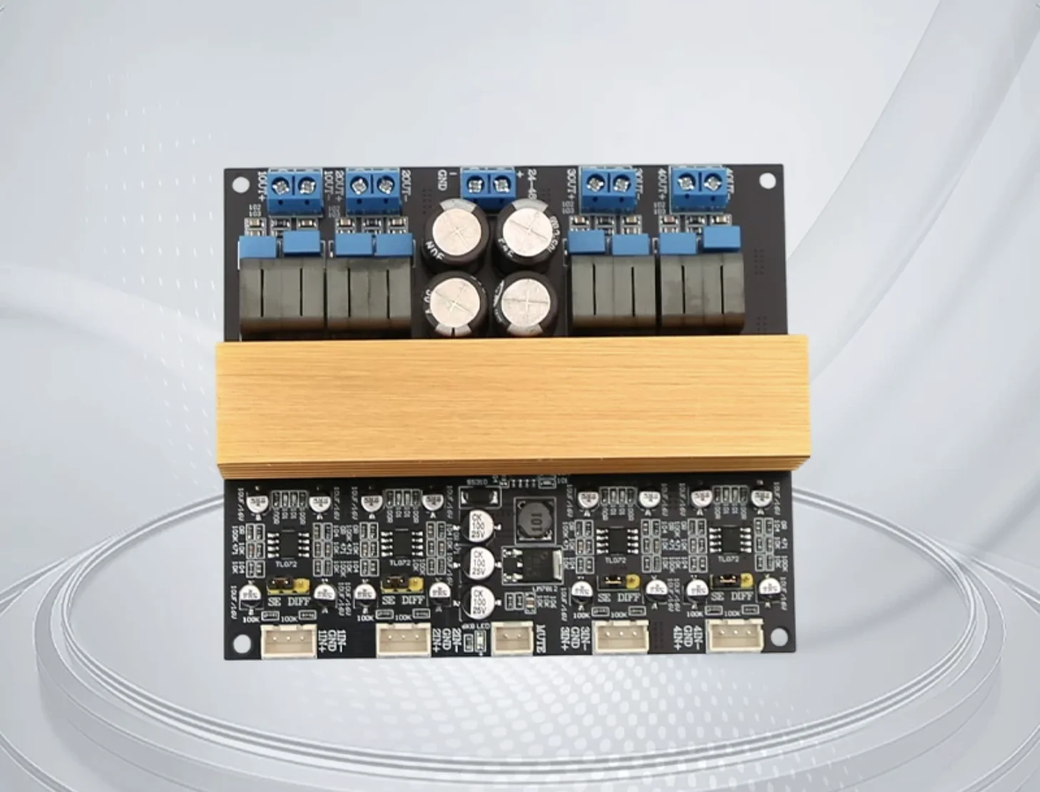 TPA3255 4-Channel Class D High-Power Digital HiFi Audiophile Amplifier Board, Balanced Input, 300W×4
