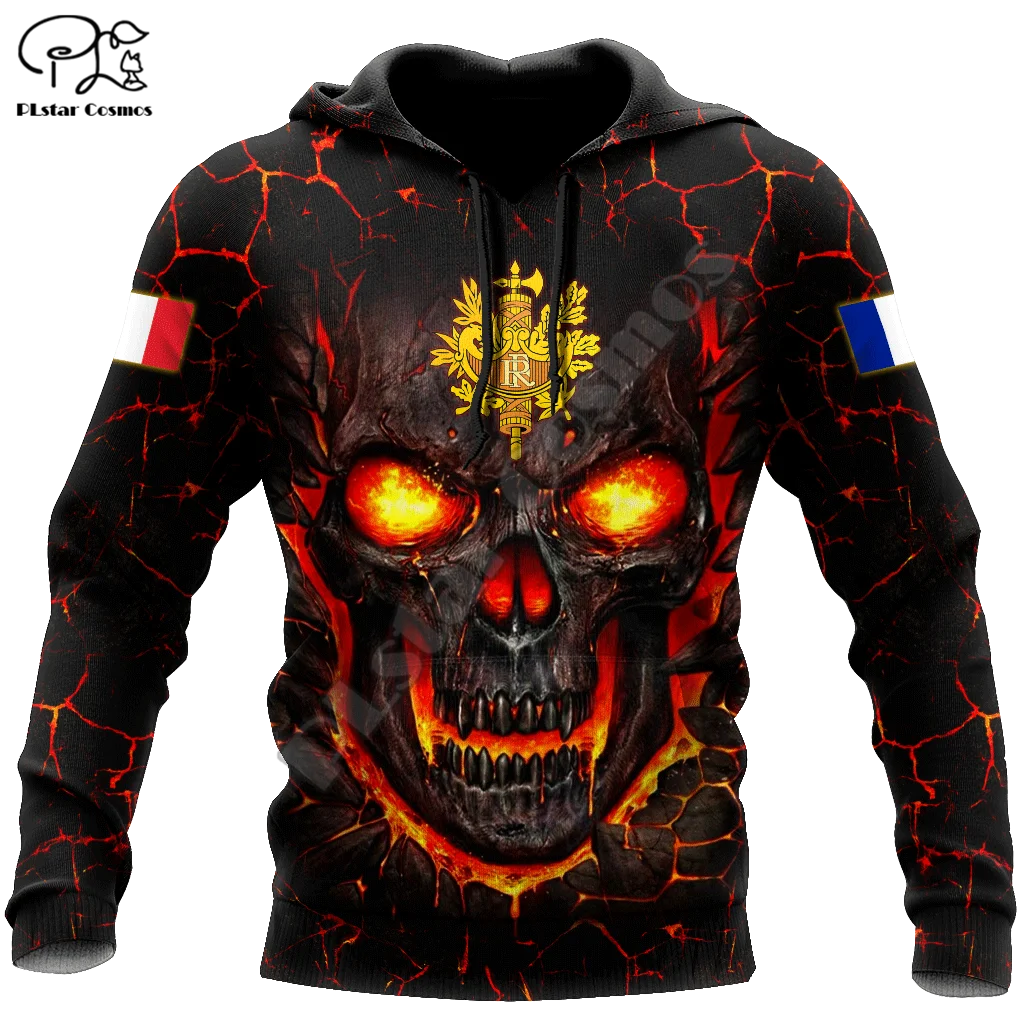 

PLstar Cosmos France Skull 3D Printed New Fashion Hoodies Sweatshirts Zip Hoded For Men/Women Casual Streetwear Apparel F19