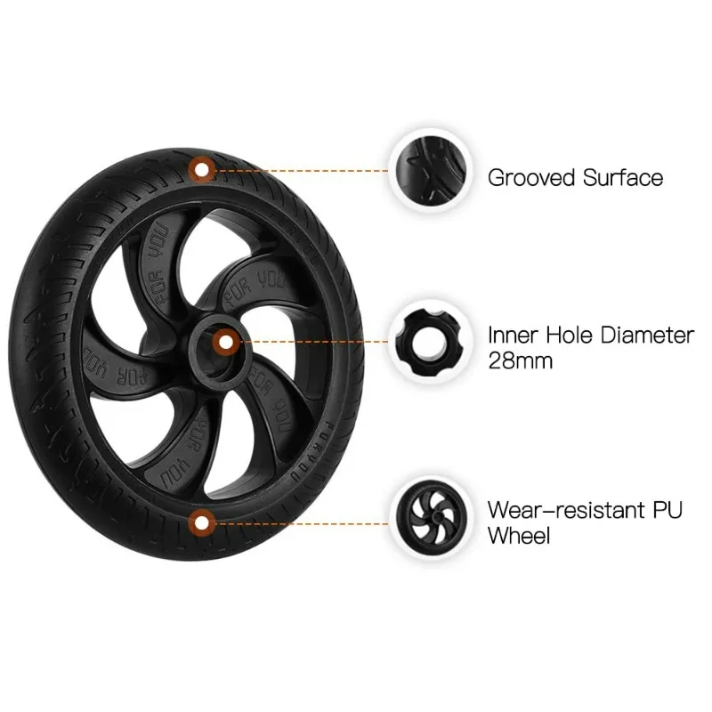 Roda Ban Padat 8 Inci Roda Belakang Asli untuk Suku Cadang Skuter Listrik Lipat KUGOO S1 S2 S3