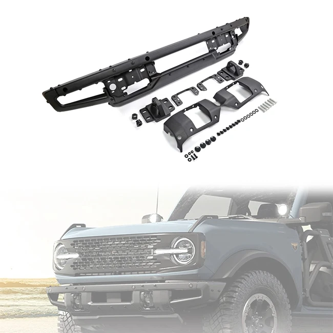 New Off-road Full Width Front Bumper With D-ring Mounts For Bronco 2021 2022 2023 2/4 Door Accessories