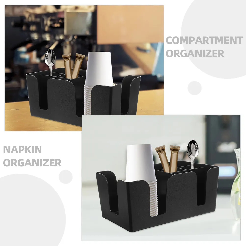 2Pcs Coffee Organizer Box Minimalist Design Multi Section Tea Bag Coffee Bag Condiment Holder Countertop Bar Station Storage