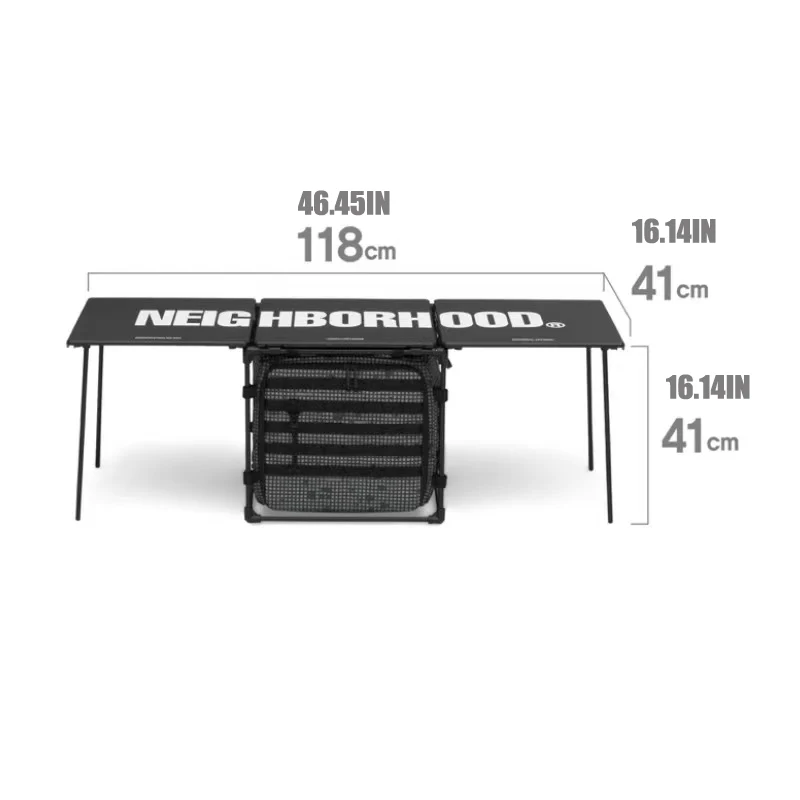 NNBHD-Mesa de almacenamiento plegable de aluminio, ligera, táctica, oficina, camping