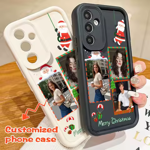 Personalized DIY Christmas Photos Matte Soft Phone Case For Samsung Galaxy S20 S21 S22 S23 S24 S25 Note20 FE Plus Utra