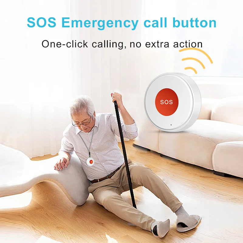 Mini Tuya WIFI Elderly SOS Button Waterproof Emergency Panic Sensor Alert Push To Mobile Home Automation Security Alarm System