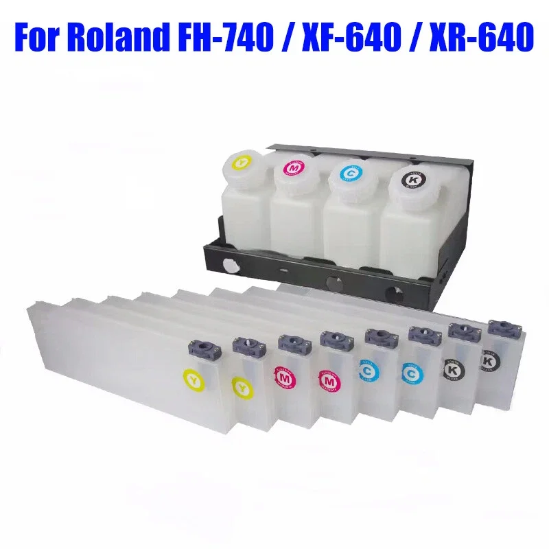 Double 4 Color CISS Bulk Continuous Ink System For Roland FH-740/XF-640/XR-640 4 Bottle 8 Cartridge
