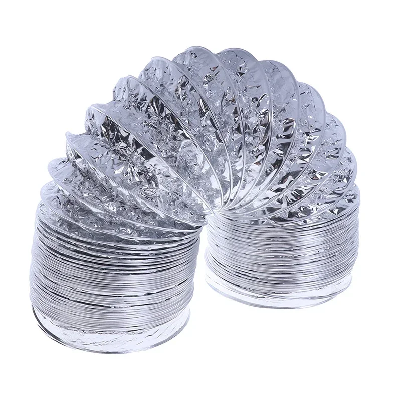4 Inch 1mmx1.5m Single/Double Layer Ventilator Pipe PVC Aluminum Tube Air Hose Exhaust Duct Air System Vent Bathroom
