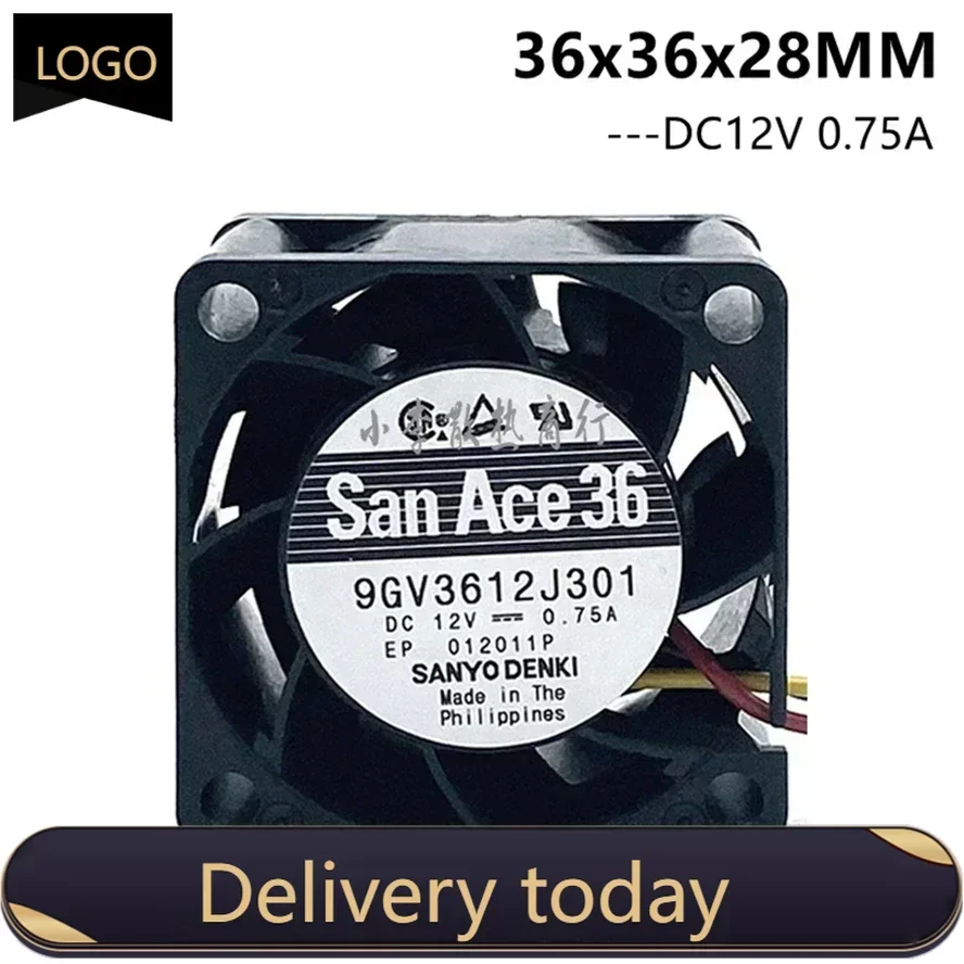 pa San Ace 36 mm serverventilator 3628 36x36x28 mm DC12V 0,75A 9GV3612J301 serverbehuizing koelventilator