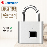 Locstar Portable Travel Luggage Suitcase Keyless Security Door Locks Usb Rechargeable Smart Fingerprint Pad Lock Padlock