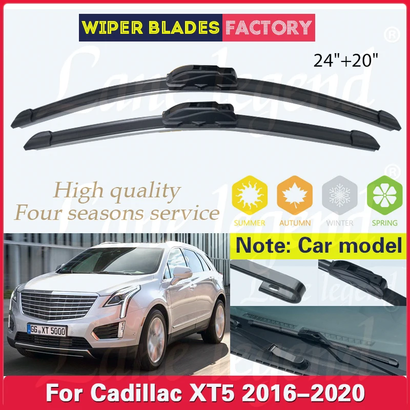 

2pcs For Cadillac XT5 2016 2017 2018 2019 2020 Car Front Wiper Blades Windshield Windscreen Clean Window Car Accessories 24"+20"