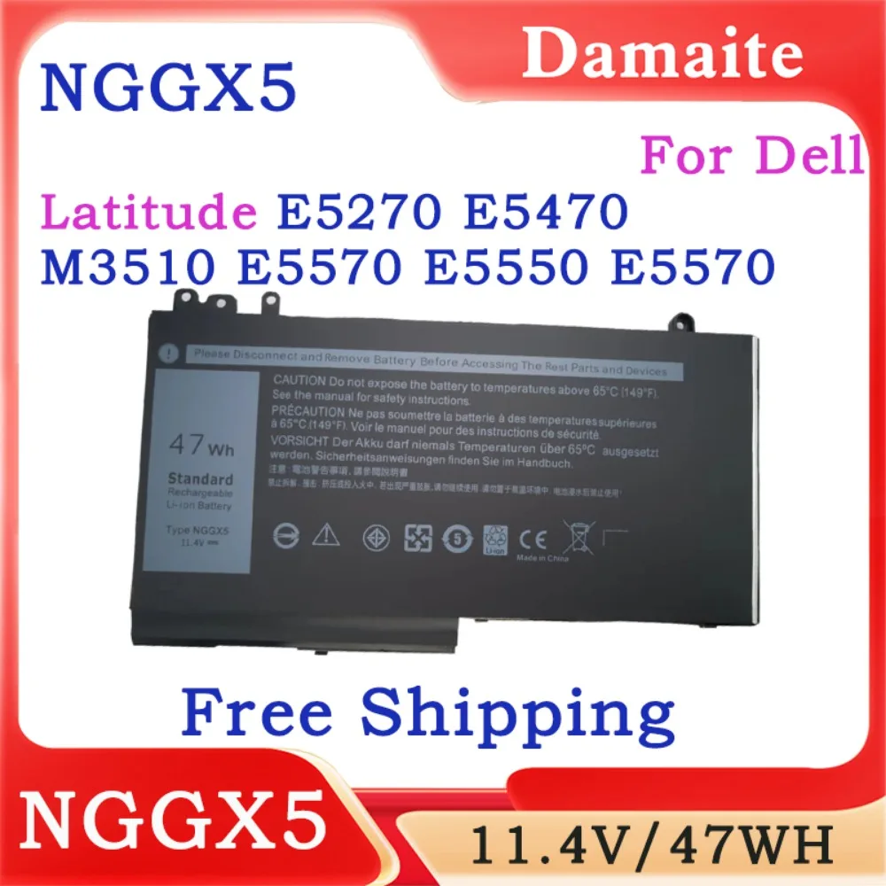 

New NGGX5 954DF Laptop Battery For DELL Latitude E5270 E5470 E5570 (P48F001) E5550 E5250 M3510 53VJ6 0RDRH9 0JY8D6