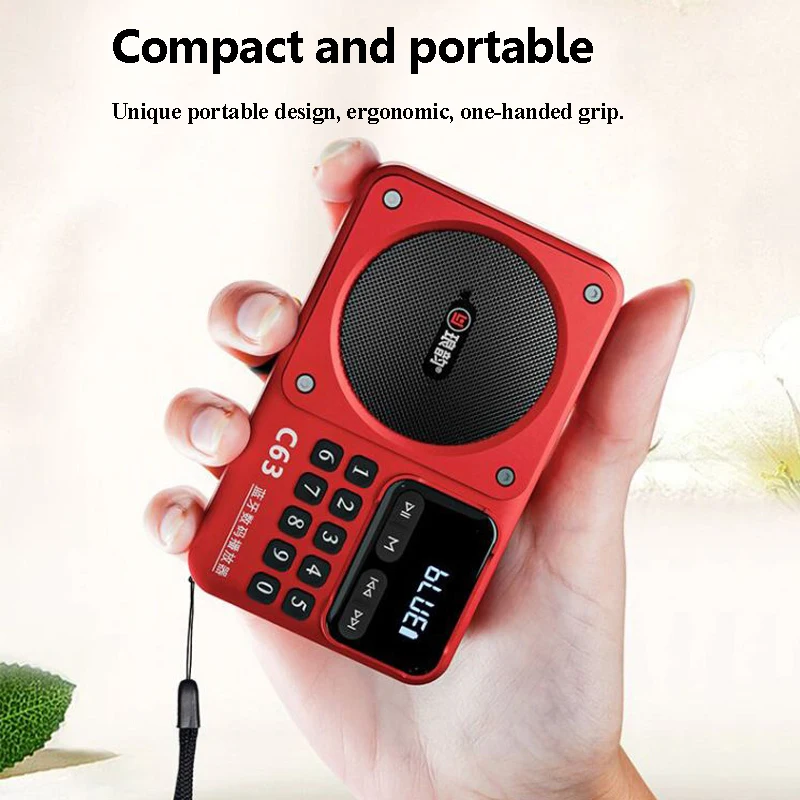 المحمولة LED عرض راديو صغير FM 76-108MHZ أجهزة الراديو اللاسلكية Hifi الصوت سمّاعات بلوتوث الحبل تصميم TF بطاقة USB تشغيل الموسيقى