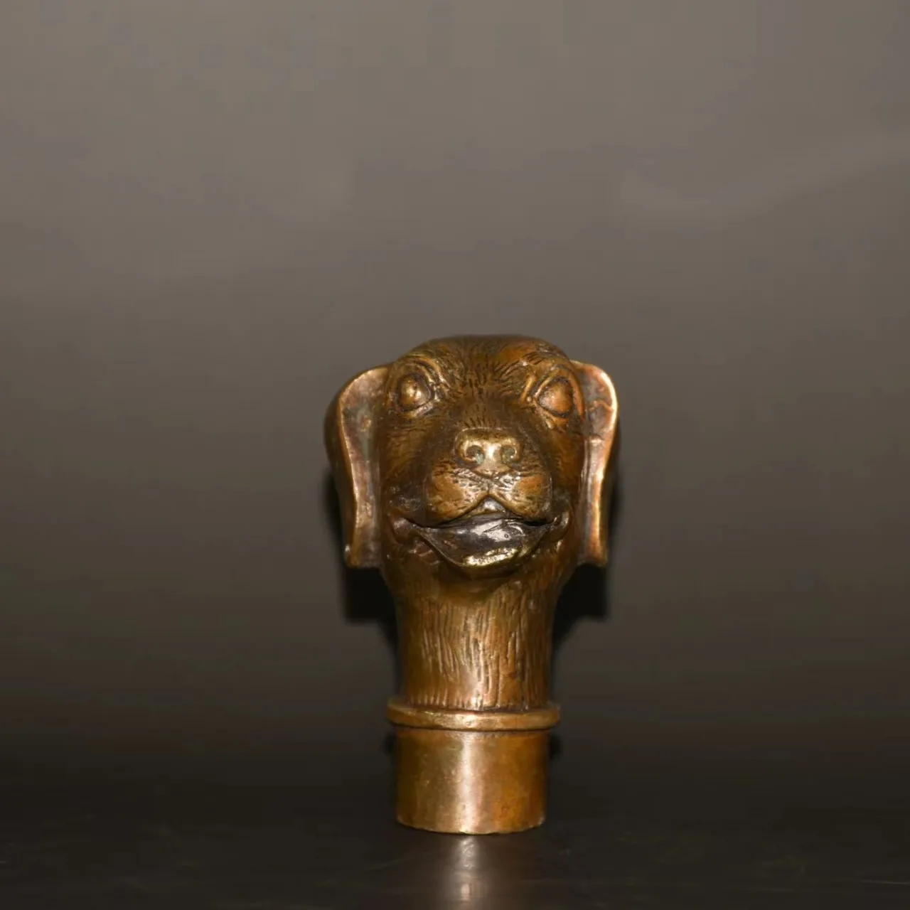 Pure copper imitation purple copper zodiac dog cane head